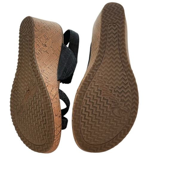 SKECHERS Luxe Foam Black Wedge Sandals Women’s 6 NWOT Comfort Footbed Travel - Picture 5 of 8